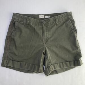 A New Day STRETCH WOMENS SHORTS SIZE 2 Green cuffed
